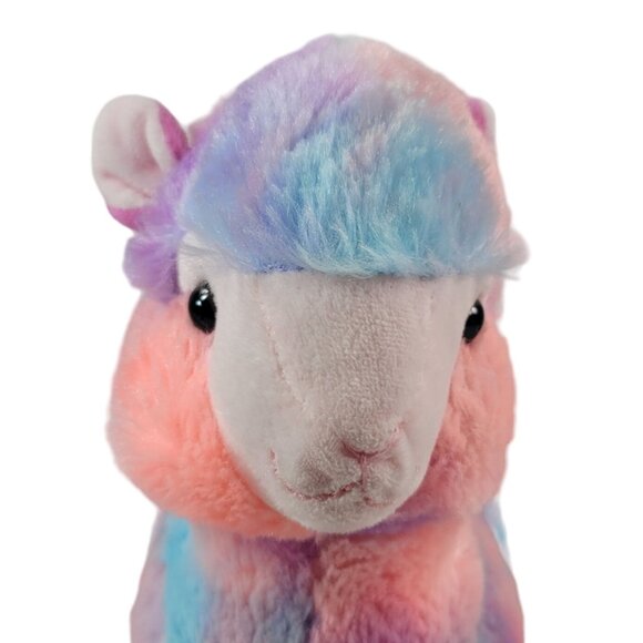 Kellytoy Rainbow Llama Plush Pink Blue 10" Standing Alpaca Justice Tie Dye 2018 - Picture 6 of 10